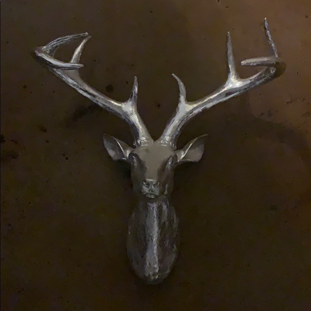 Silver Faux Deer Head